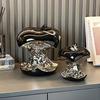 Керамические поделки Скульптура Украшения для стола Декор комнаты Эстетика Надкусанное яблоко Произведения искусства Посеребренная статуэтка фруктов дом