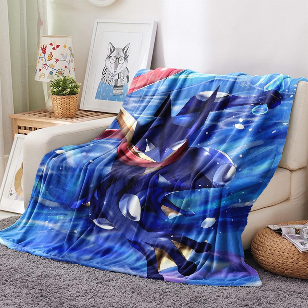 Mugen the Frog Print Flannel Blanket, High quality Comfortable for All Seasons, Home Decor, Warmth and Comfort