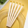 2/5 пары многоразовых палочек для еды в японском китайском стиле, палочки для еды из здорового сплава, белое золото, палочки для еды, посуда