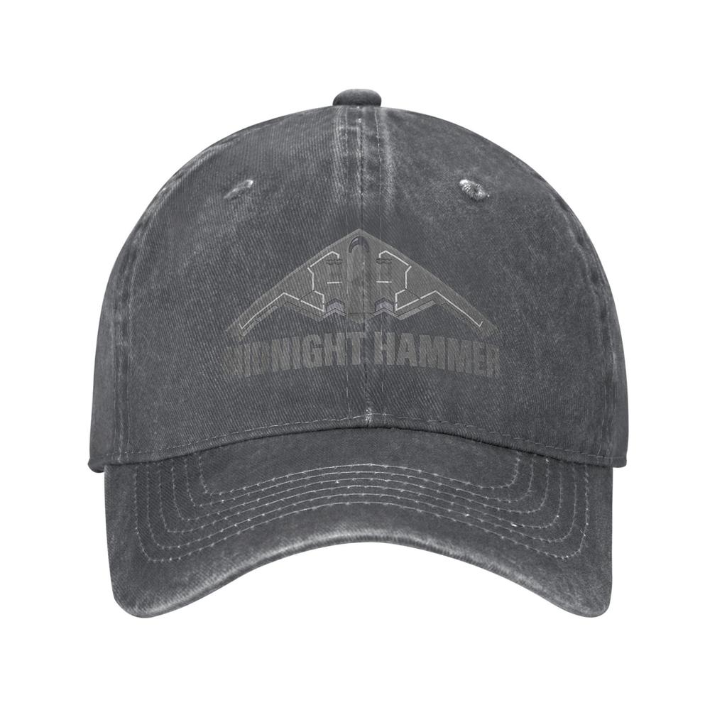 Midnight-Hammer B2 Stealth Jet Baseball Cap Operation Plane Distressed Denim Hats Casual Outdoor Workouts Adjustable Snapback