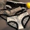 Women's Ultra-thin Mesh Lace Mid-waist Panties French Sexy Underwear Soft Breathable Briefs