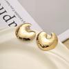 Creative Fashion Metal Wind Stud Earrings Hollow Three-Dimensional Heart-Shaped Geometric Petals Five-Pointed Star Simple Wind Earrings Women