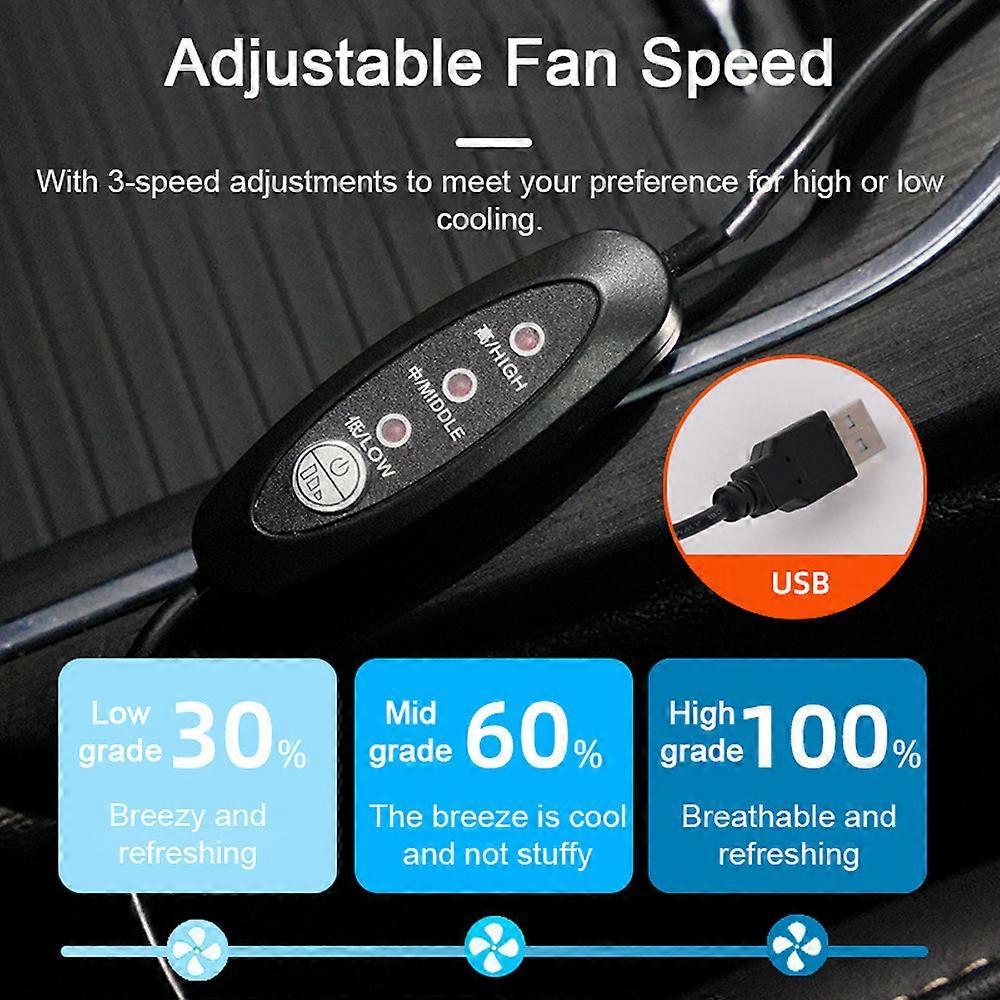 Car Seat Fan Cushion for Summer Driving Cooling Car Seat Cover with 5 Fans & 3 Adjustable Speed