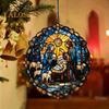 Christmas Nativity Scene Ornament Handmade Round Sun Catcher Baby's First Christmas Christian Religious Gift for Tree Window Decor