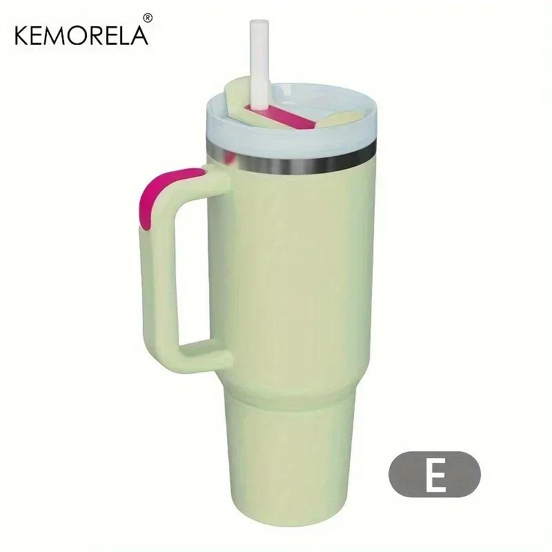40 унций 304 Стальная Термобутылка для Воды Термокружка для Кофе в Машину Холодные Кружки Термос с Ручкой и Соломкой Для Спорта