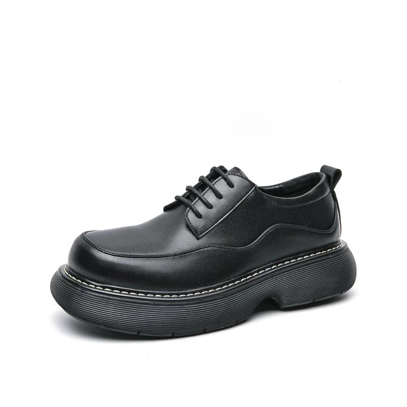 Модная мужская кожаная обувь Оксфорды ручной работы на шнуровке, повседневная обувь, мужская удобная формальная обувь для платья, уличная повседневная обувь Дерби, кроссовки