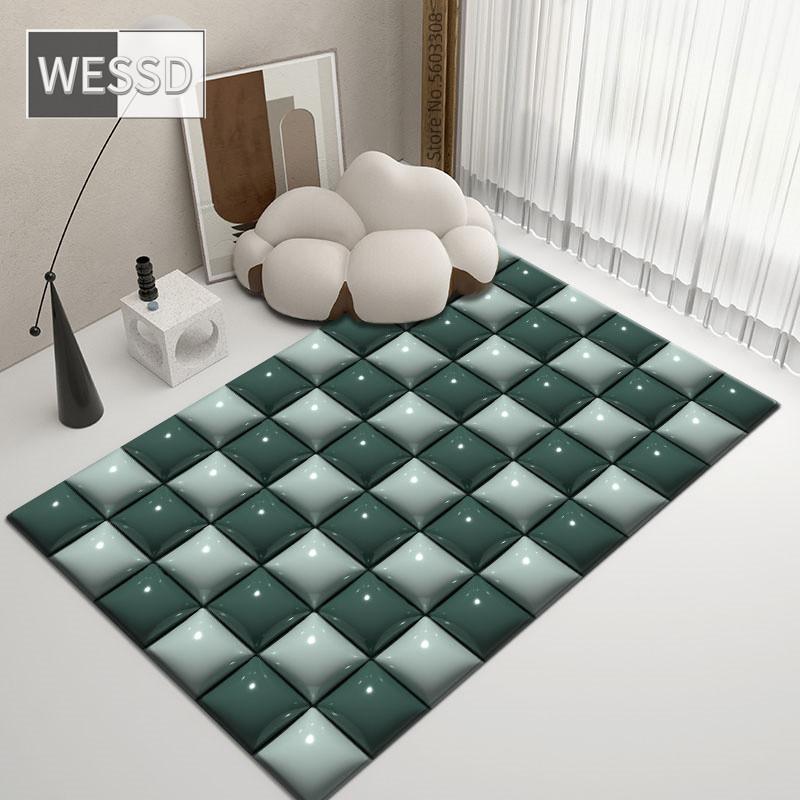 3D ковер геометрический плед большого размера, коврики для комнаты, коврик для игровой комнаты, украшение для спальни, ковер в шахматном порядке для коврика для ванной комнаты