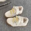 Niche Design Velvet Cartoon Board Shoes Women's New Winter Versatile Platform White Shoes Warm Casual Shoes