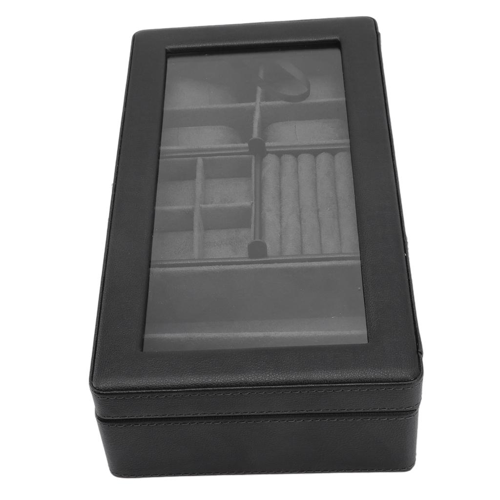 Витрина для часов, запираемая мягкая подкладка, коробка для хранения часов, ювелирных изделий с прозрачной крышкой для браслетов