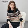 Женский вязаный свитер Fair Isle из 100% шерсти