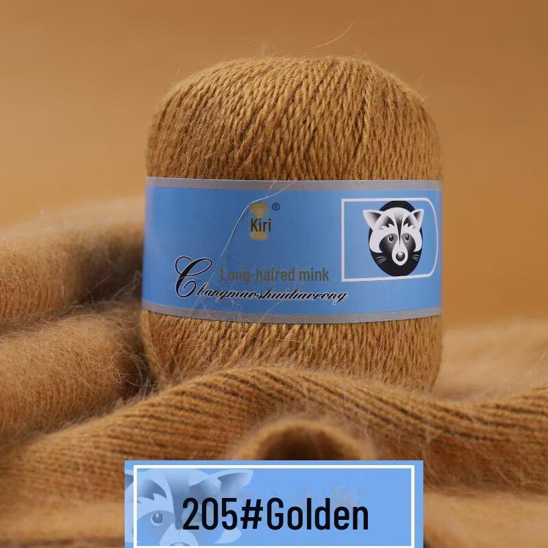 Мягкая пряжа из кашемира ручной работы для шапок и шалей, пряжа из шерсти норки с длинным ворсом средней толщины для вязания крючком