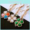Beautifully Crafted Cat's Eye Four Leaf Clover Keyring With Color Variants Ideal For Memorable Gifts And Accessories