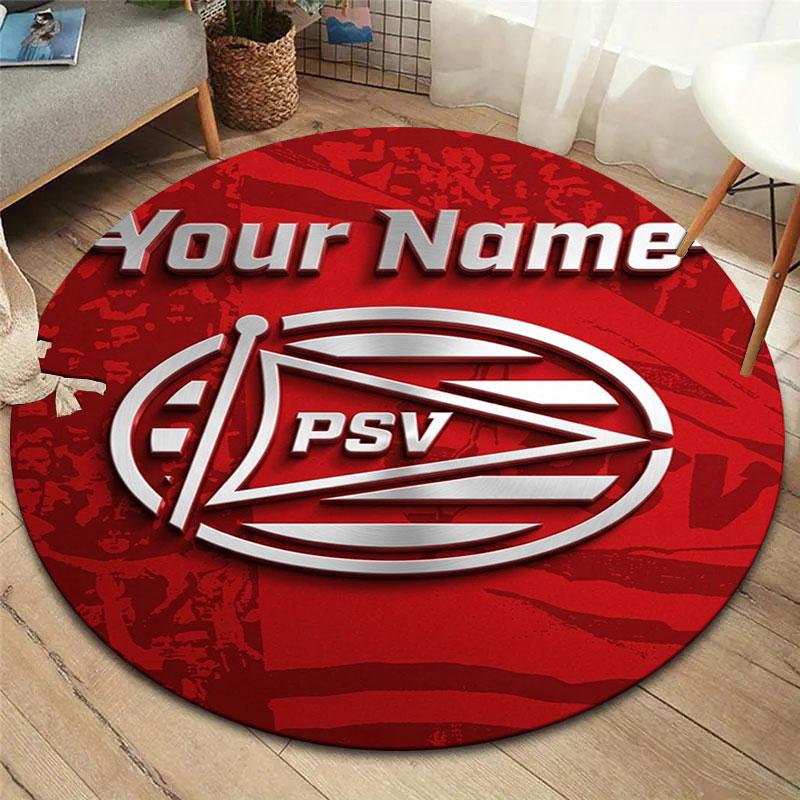 Philips Sport Vereniging Custom Name Round Area Rug,Carpet Rug for Living Room Bedroom Sofa Playroom Decor,Non-slip Floor Mat