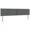 Box Spring Bed with Headboard Dark Grey 200 x 200 cm Fabric