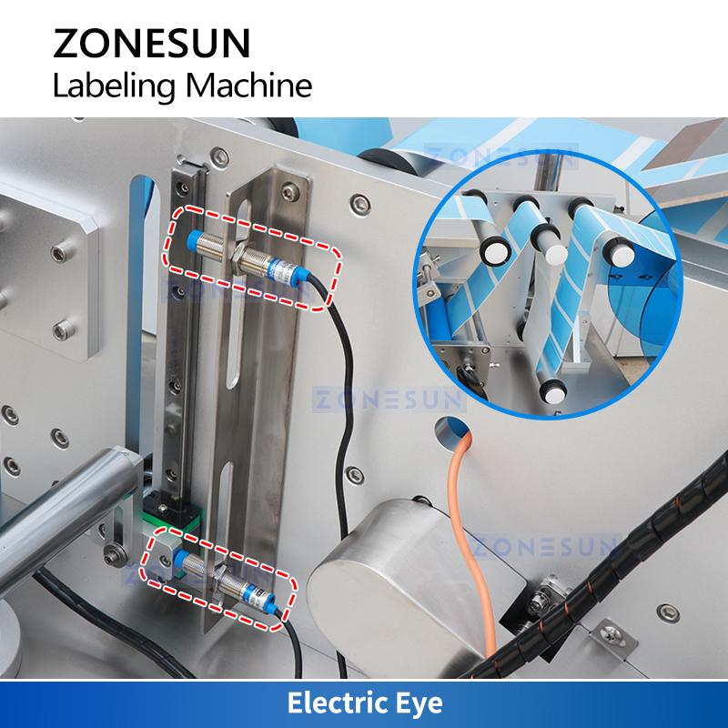 ZONESUN ZS-TB890 Automatic Label Rewinder Machine Reel to Reel Counter with Label Applicator