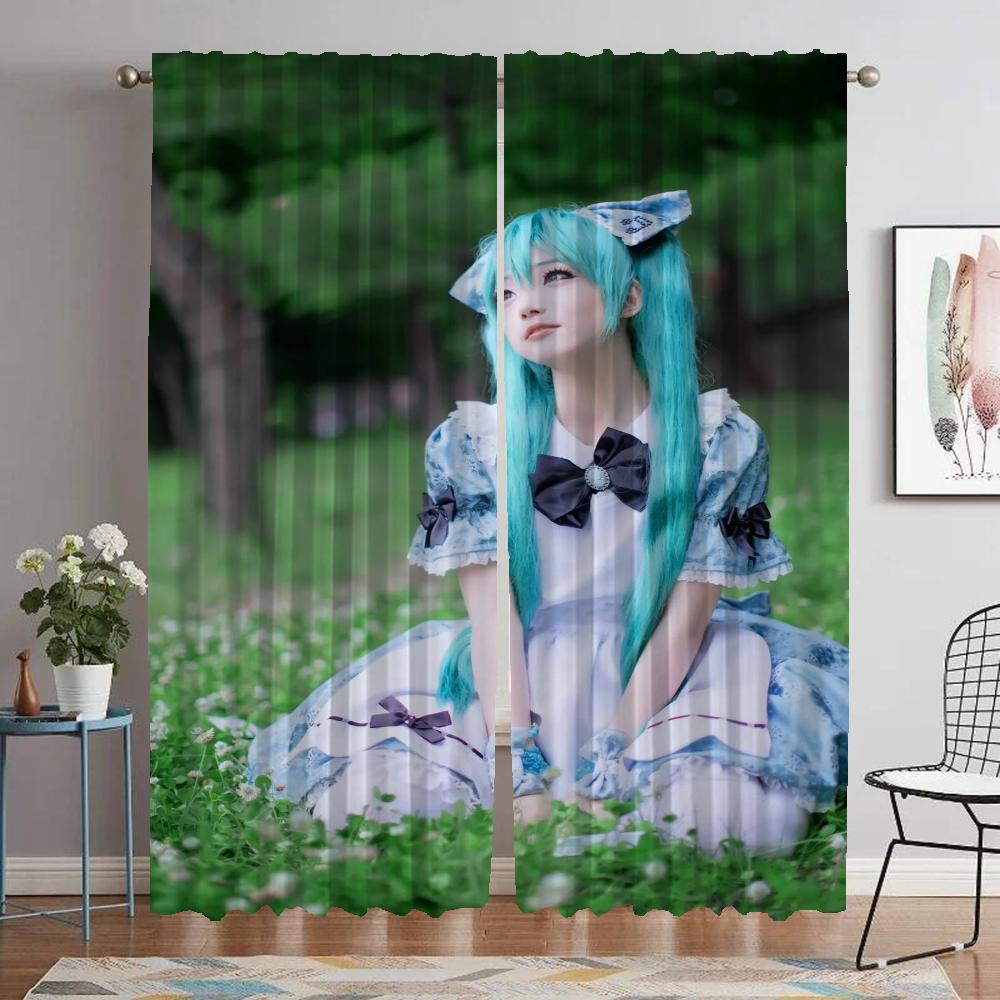 Раздел Hatsune M-Miku занавеска для окна для домашнего интерьера занавески для камеры занавески для детской комнаты тюль для спальни жалюзи гостиная