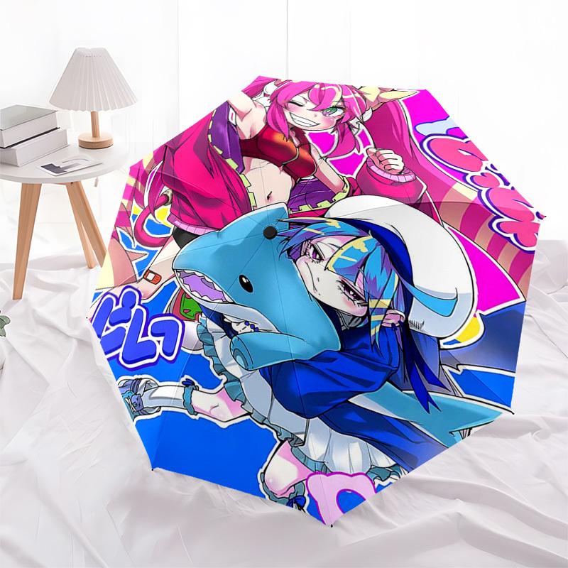 1pc Outdoor Umbrella with Anime Print - Automatic Opening/Closing, Portable 3-Fold Design, 8-Rib Iron Frame - Perfect Gift for Fans, Travelers, E