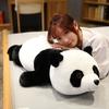 Милая 50 см-90 см реалистичная кроличья шерсть лежащая панда плюшевая игрушка мягкая мультяшная кукла животное черно-белая плюшевая подушка для сна