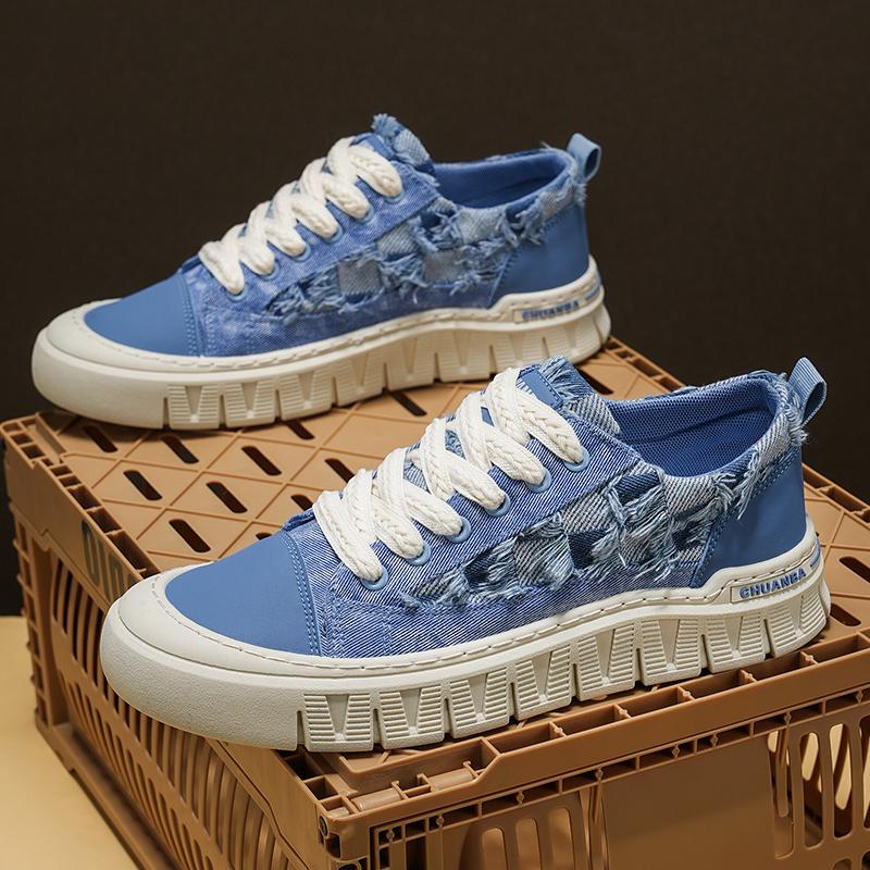 Мужская обувь Niche Denim Board Shoes Модные трендовые кроссовки для активного отдыха Нескользящие кроссовки для бега