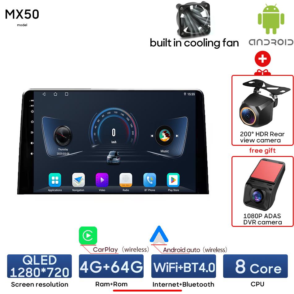 Autoradio pour Citroën Berlingo 2019 Peugeot Partner Rifter 2020 Opel Combo - Carplay Navigation Android Auto 2din Stéréo Vidéo