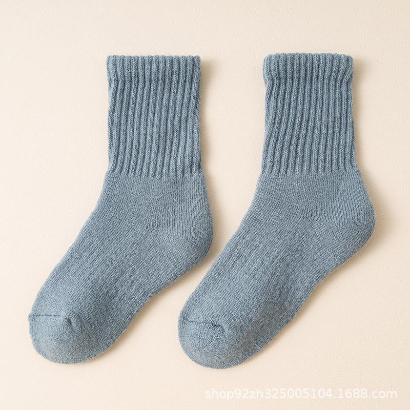 Детские толстые шерстяные носки — теплые, с бархатной подкладкой, для осени и зимы, подходят для мальчиков и девочек