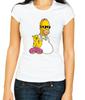 Homer Sprinkle Bae, The Simpsons, W/B  Women's 3/4 Short Sleeve T-Shirt H506