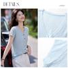 Women's V-Neck Thin Knit Short Sleeve Top