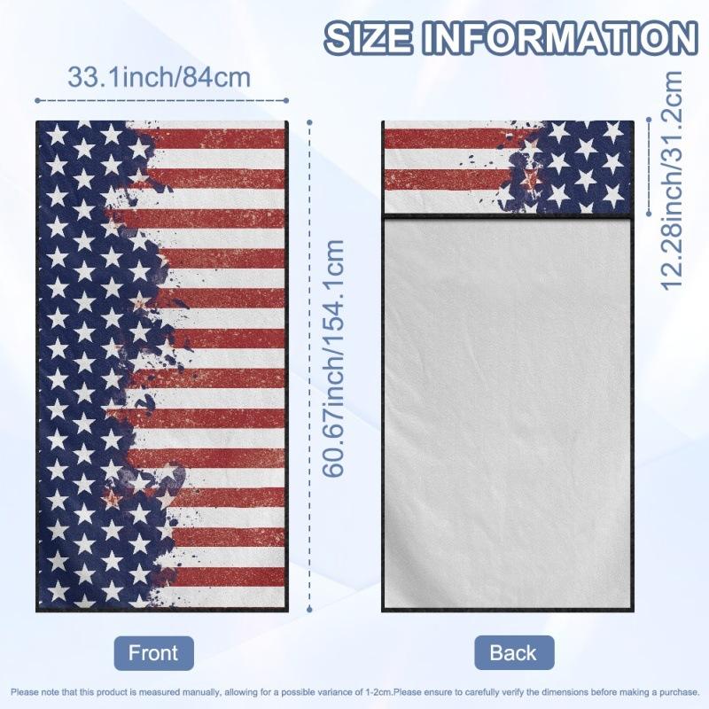 Multipurpose Outdoor Sports Car Towel Seat Cover, American Flag Cushion Cover Print