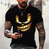New Street Parody Clothing 3D Printed Devil Pattern Casual Short Sleeved Custom Summer Men's Clothing Loose T-shirt Top