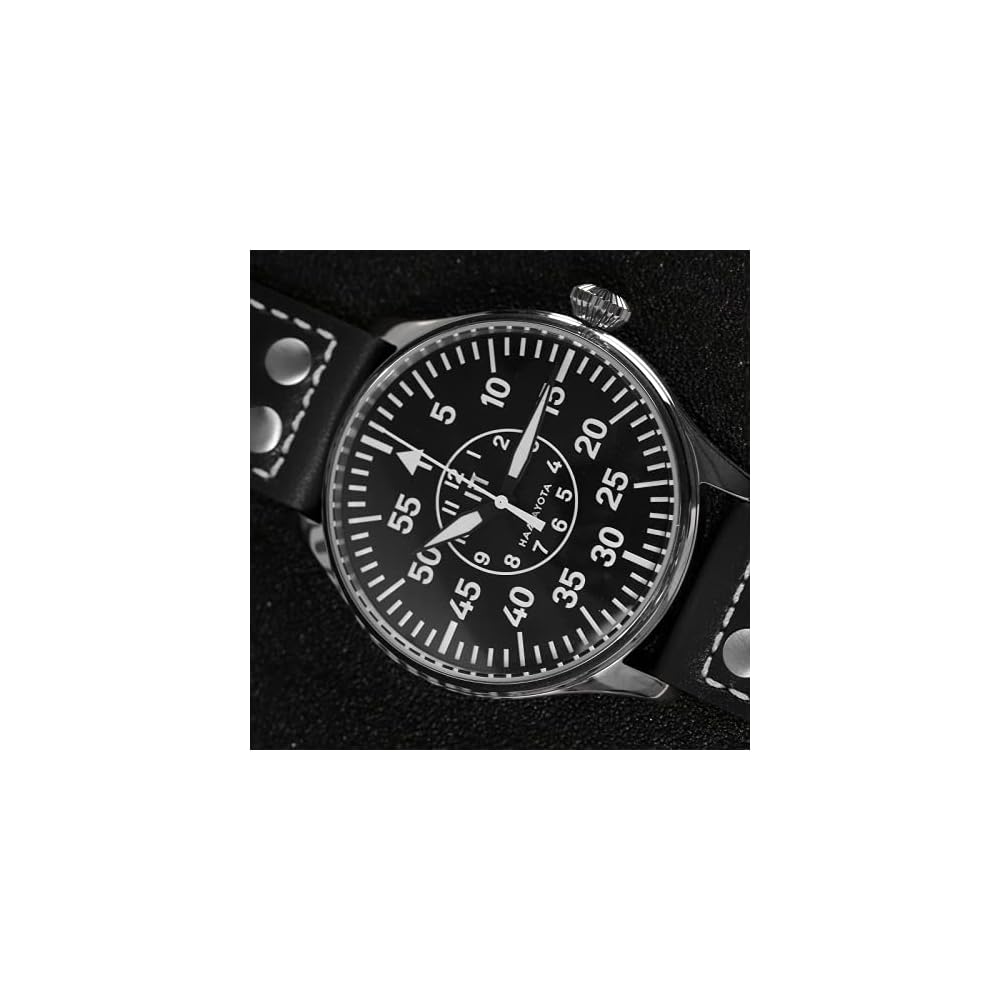 Hamayota Men's Automatic Military Watch Japanese Movement Pilot Watch Black Band