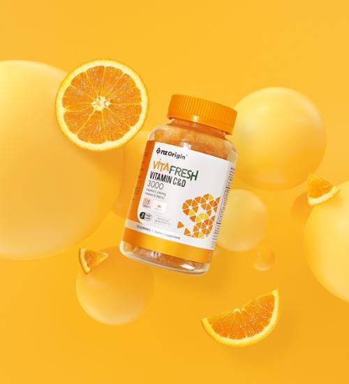 Angelt Origin Vita Fresh Мандариновое желе с витаминами C&D 3000 70 жевательных конфет (24 дня стоит)
