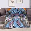 "Armored Demon with Wings Design" Patterned flannel blanket perfect for the bedroom living room, sofa, or a little nap