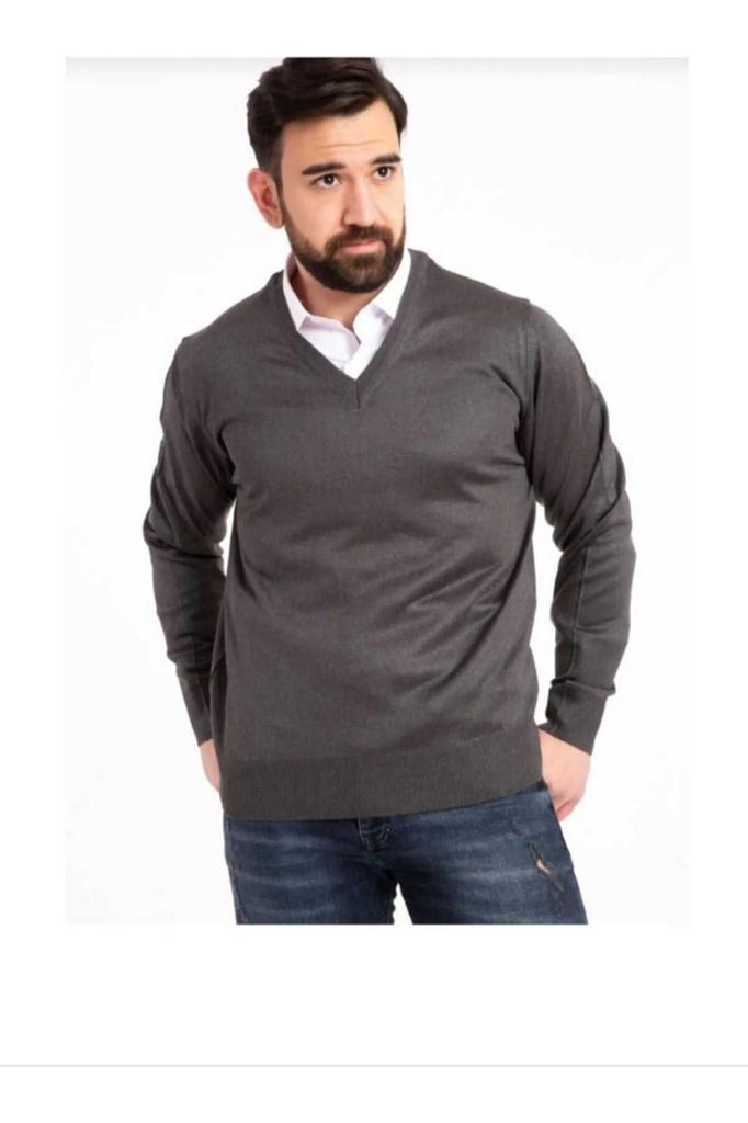 Men's Plus Size Plus Size Sweater Men's Thin Wool Knitwear Knitted Regular Dad V-Neck Sweater
