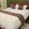 European Cotton and Linen Bed Flag with Diamond Shaped Flower Pattern Beds End Towel Hotel Homestay Special Bedding Bed End Cover Cushion Pillow
