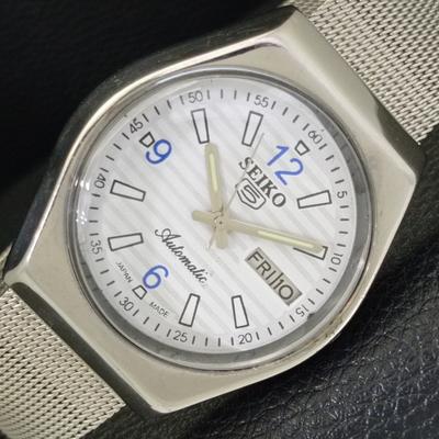 АВТОМАТИЧЕСКИЕ 6309A ВИНТАЖНЫЕ SEIKO 5 ЯПОНИЯ МУЖСКИЕ ЧАСЫ С ЦИФЕРБЛАТОМ БЕЛОГО ЦВЕТА a701637-5