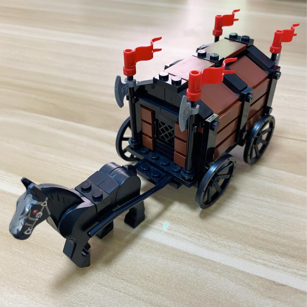Building Blocks Moc Carriage Medieval Chariot Paddy Wagon Military Weapons Accessories Weapons Assembly Scene Model