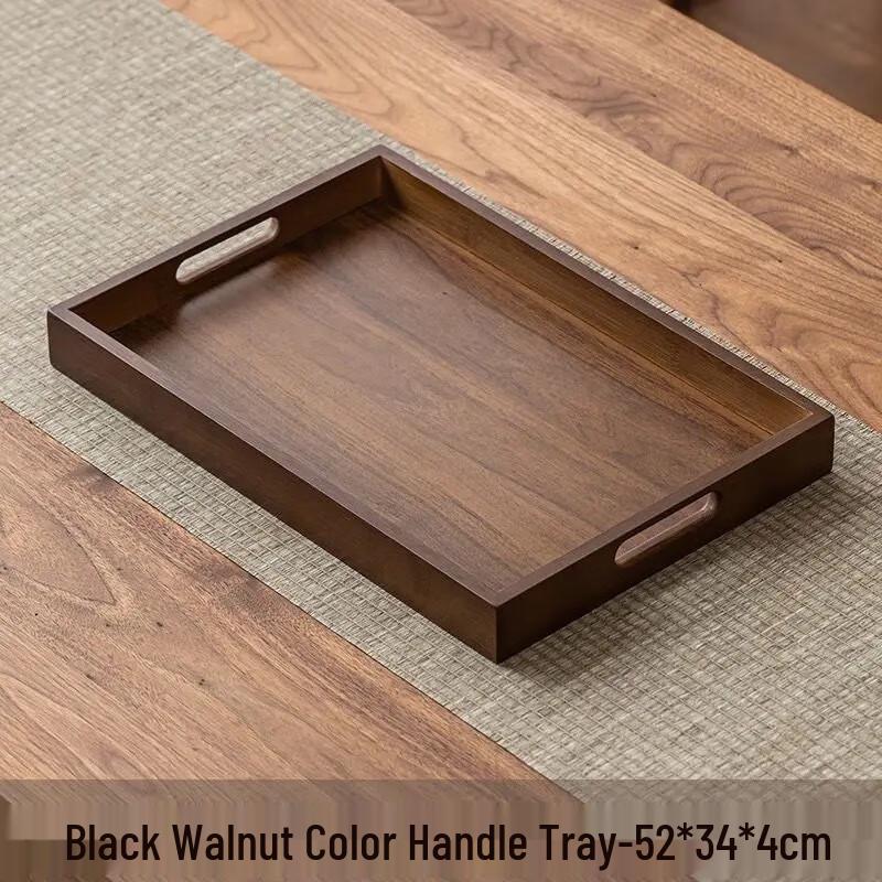 Minimalist Natural Bamboo Double-Layer Rectangular Tea Tray