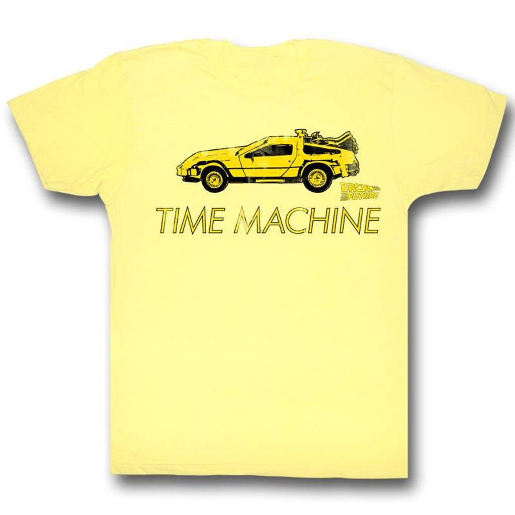 Back to the Future Delorean Yellow Adult T-Shirt