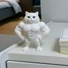 Статуэтка Мускулистый Кот, 3D-печатная стоячая фигурка мускулистого кота, Забавная причудливая фигурка котенка, Настольное украшение для гостиной, спальни, офисного стола, шкафа