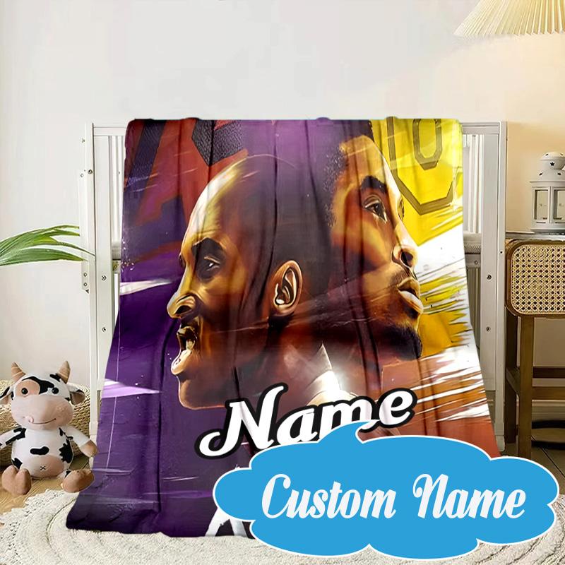 Custom Name Kobe's Legacy Art Blanket bed sofa Blanket Flannel Blanket for Camping, Hiking, Picnic Essentials,gift for Fan family