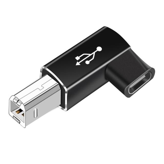 Угловой переходник Адаптер SUNROZ USB Type-C Female - USB Type B Male Black (металл) (A48623)