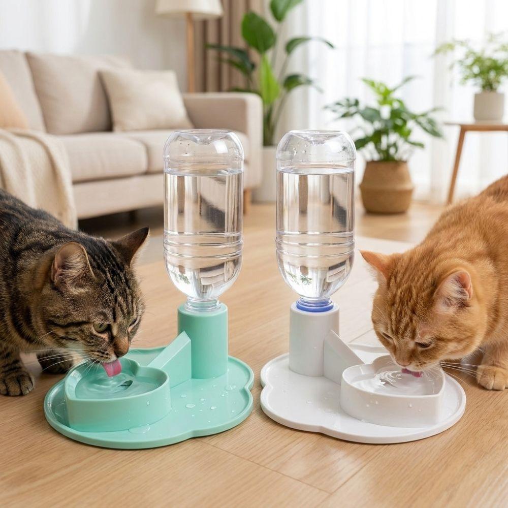 Non-Slip Cat Gravity Water Dispenser Plastic Pet Water Fountain Automatic Pet Water Indoor Use
