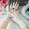 1 пара перчаток для вязания, однотонные, короткие перчатки с половиной пальцев, утолщенные, теплые, удобные, нескользящие перчатки