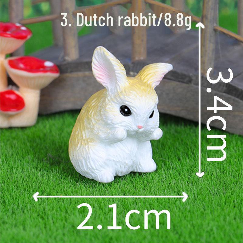 Miniature Rabbit Garden Ornaments - Cute, Realistic Resin Decoration for Creative Landscaping