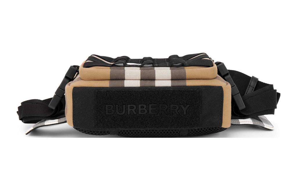 Burberry Клетчатая сумка-мессенджер из полиэстера в стиле колор-блок женская коричневая