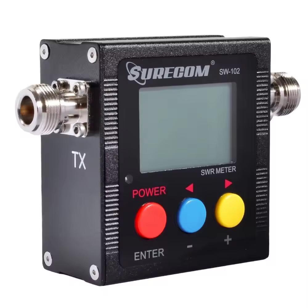 Surecom SW-102 Digital Display Frequency Meter Standing Wave Power for Walkie-Talkie Car Antenna 100-520MHz IP67 0-10KM Range