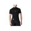 Under Armour Solid Color Logo High Neck Slim Fit Baseball Raglan Short Sleeve T-Shirt Men Tops Black 1358642-001