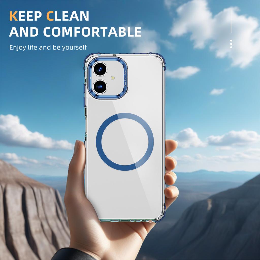 For Samsung Galaxy A05 4G Clear Phone Case with Lens Kickstand Cover Compatible with MagSafe