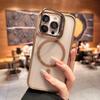 Матовый чехол для телефона для iPhone 17 16 15 14 13 12 11 Pro Max Plus Air для Magsafe Прозрачный магнитный держатель Защитная крышка для объектива