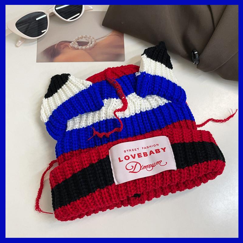 Womens Cat Cute Ear Knit Hat Winter Thick Warm Soft Cotton Cozy Beanie